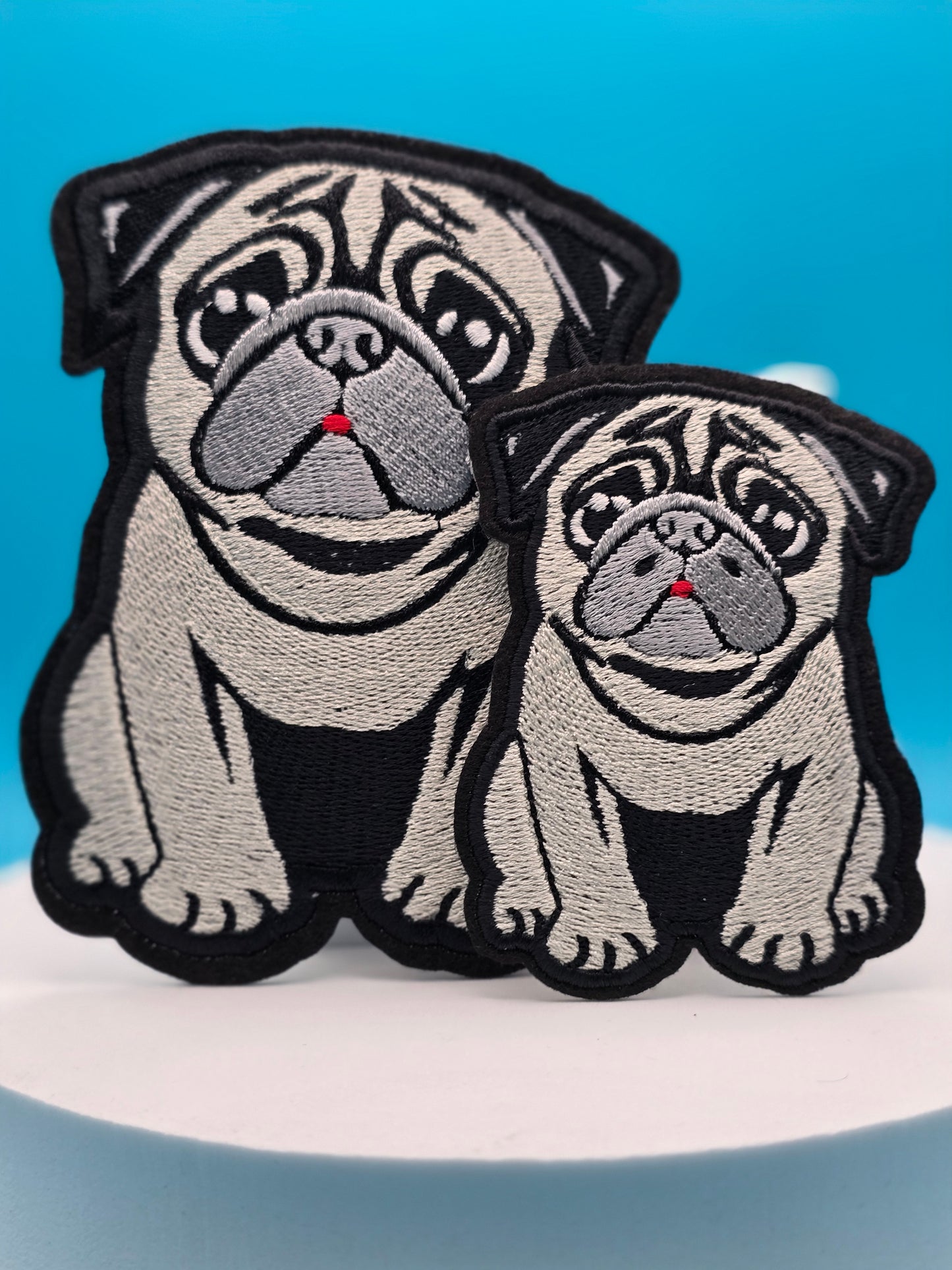 Small Pug Iron-On Patch, 8cm x 6cm, Dog Lovers Gift, Pug Lovers, Bag Patches, Jeans Patch, Cute Patch