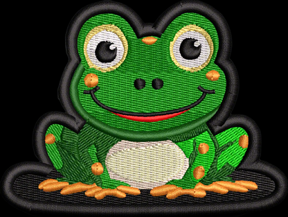 Happy Frog Iron On Patch, Cute Frog Applique, Embroidered Frog Patch, Sew On Frog Patch, DIY Patch, Frog Lover Gift