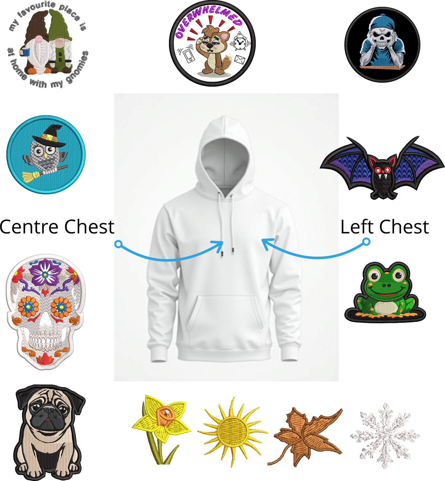 White Hoodie - Choose Your Design