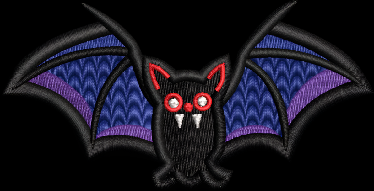 Embroidered Vampire Bat Iron-On Patch, Applique Bat Patch, Halloween Patch, Bonfire Patch, UK