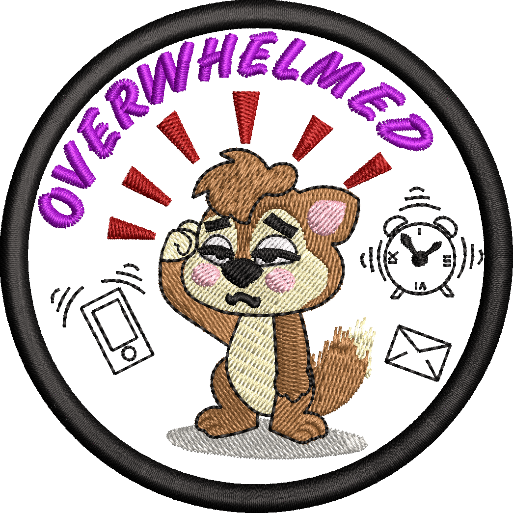 'Overwhelmed' Iron-On Patch