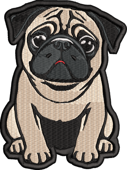 Large Pug Iron-On Patch, 12cm x 8.5cm, Dog Lovers Gift, Pug Lovers, Bag Patches, Jeans Patch, Cute Patch