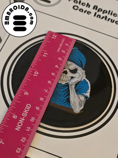 Bored Skeleton Iron-On Patch