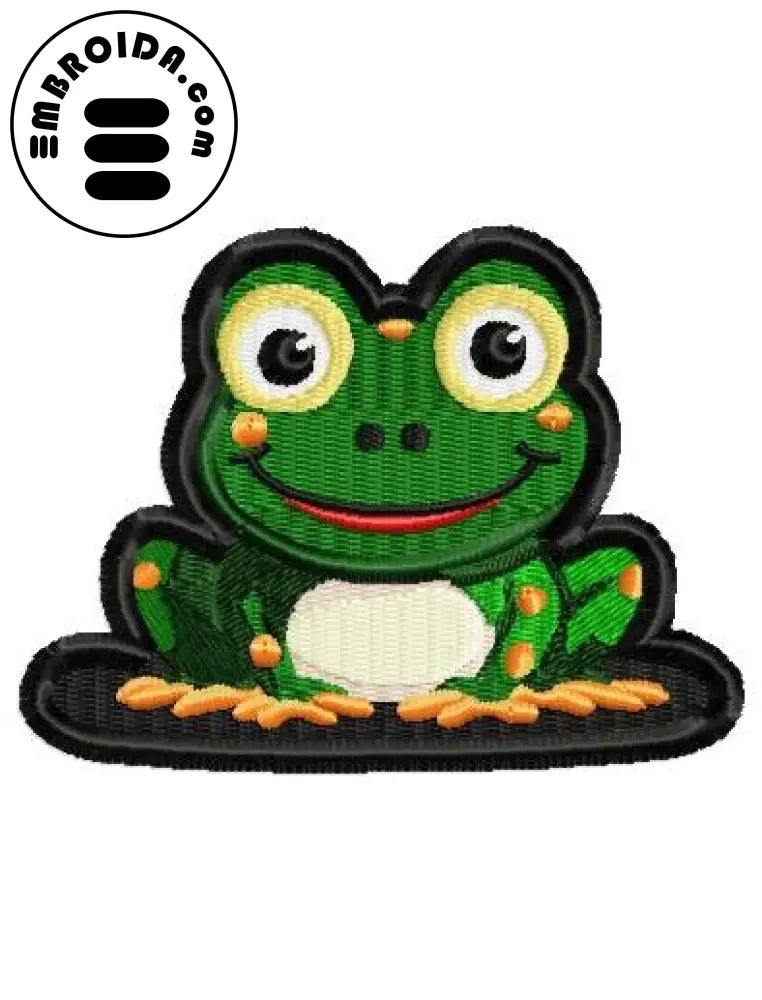 Cute Frog - Embroidered Iron-On Patch