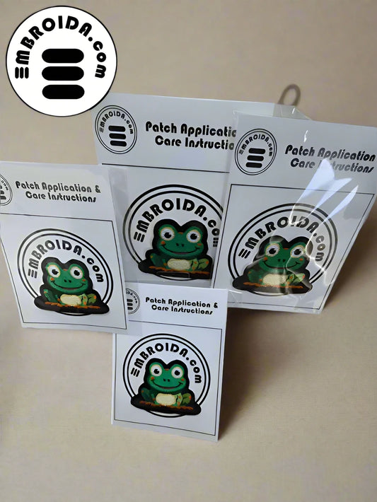 Cute Frog - Embroidered Iron-On Patch